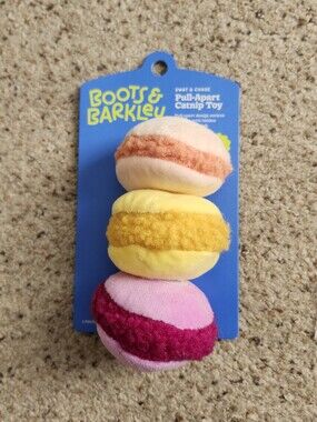 Boots & Barkley Plush Pull-Apart Toy Stack - Peach, Yellow, Pink Cat Toy